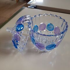 昭和レトロ SOGA GLASS ガラス製 キャンディーポット 小物入れ　/MJ-0630 南の画像