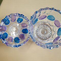 昭和レトロ SOGA GLASS ガラス製 キャンディーポット 小物入れ　/MJ-0630 南の画像