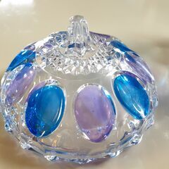 昭和レトロ SOGA GLASS ガラス製 キャンディーポット 小物入れ　/MJ-0630 南の画像