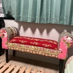 【KARE】ウィングパッチワークレッド ベンチ