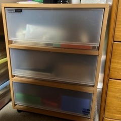 収納家具　3段クリア引出し