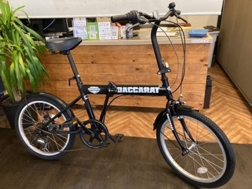 【前後タイヤ・チューブ新品！】6段変速　20インチ折りたたみ自転車　マットブラック