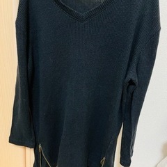 チャック付き薄手セーター　L size