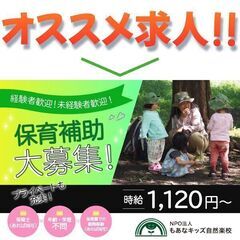 【横浜エリア】NPO法人もあなキッズ自然楽校 保育補助スタッフ募集中！の画像