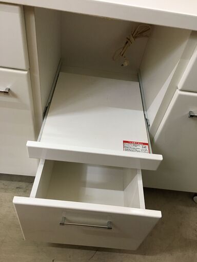 ニトリ キッチンカウンター レンジ台 キッチンボード  幅120cm おしゃれ ホワイト　キャスター付き　クリーニング済 堺市 石津【ジャングルジャングルサカイ石津店】
