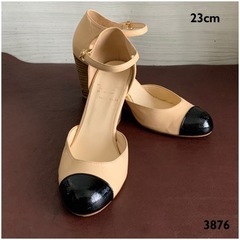 エイト【23㎝】バイカラーセパレートパンプス☆クリーニングお手入れ済