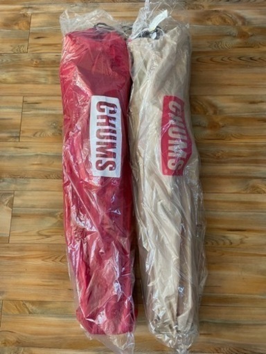 新品未使用 CHUMS チャムス ブービーイージーチェア 2脚セット ベージュ＆レッド イス キャンプ椅子