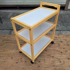 木製 3段 キッチンワゴン キャスター付 コーナン 幅59cm×奥行34cm×高さ74cmの画像