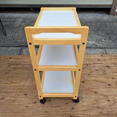 木製 3段 キッチンワゴン キャスター付 コーナン 幅59cm×奥行34cm×高さ74cmの画像