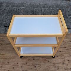 木製 3段 キッチンワゴン キャスター付 コーナン 幅59cm×奥行34cm×高さ74cmの画像