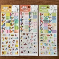 ディズニー　デコレーションステッカー　インデックスシール　3枚