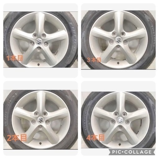 195/60R16 中古サマータイヤ2018年製4本セットスズキ純正ホイール付き