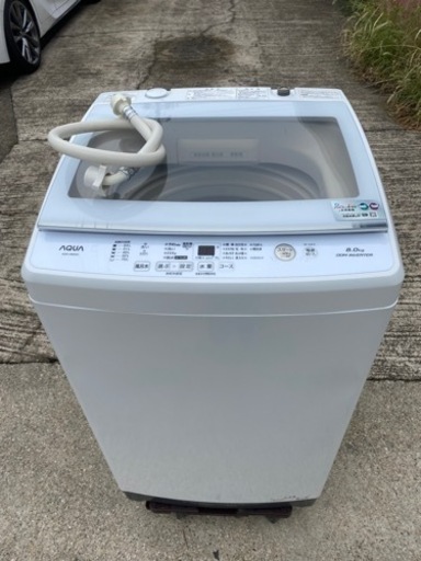 AQUA 洗濯機　AQW-V8M　2021年製　8kg　大型●AA10W001