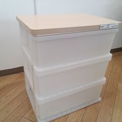 ★ジモティ割あり★  三段衣装ケース ホワイト H64×D41×...