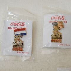 保管品 CocaCola ワールドカップ ピンバッチ 5か国セット 1994年 アメリカ ドイツ メキシコ スペイン ブラジル コカコーラ  札幌市 清田区 平岡の画像
