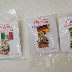 保管品 CocaCola ワールドカップ ピンバッチ 5か国セット 1994年 アメリカ ドイツ メキシコ スペイン ブラジル コカコーラ  札幌市 清田区 平岡の画像