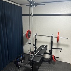 ベンチプレス、スクワットラック　バーベル　プレート