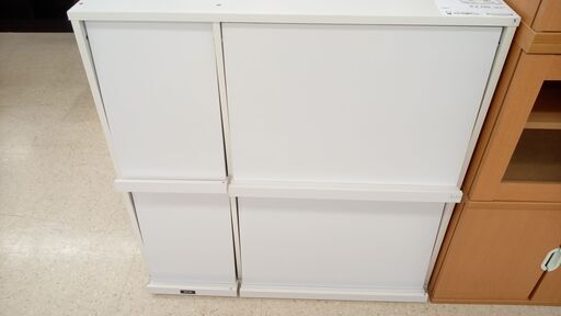 ★ジモティ割あり★  収納棚 白 H90×D34×W92 クリーニング済み TJ2166