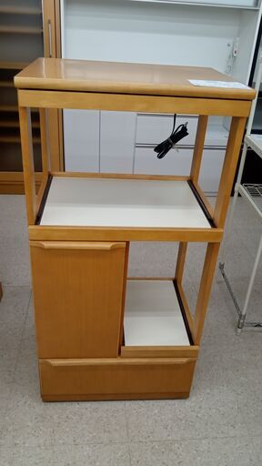 ★ジモティ割あり★  レンジ台 ナチュラル H119×D45×W59.3 クリーニング済み TJ2172