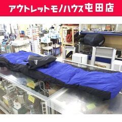 ② DABADA ダウンシュラフ マミー型 寝袋 ネイビー系×ブ...