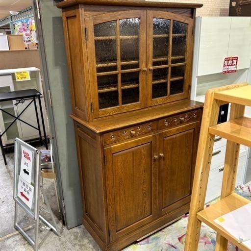 勇峰工芸 葉山家具 葉山ガーデン 飾り棚 食器棚 カップボード 1110ナラ