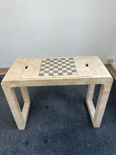 【訳あり特価】大理石チェステーブル　ヴィンテージ家具　チェス　バックギャモン　パーティルーム　カジノ