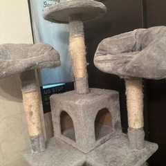 キャットタワー　グレー　2年使用の画像