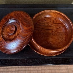ボウル 木製食器 天然木 仕切り トレイ お菓子入れ 蓋付き お菓子器 お菓子入れ 菓子鉢 収納小物の画像