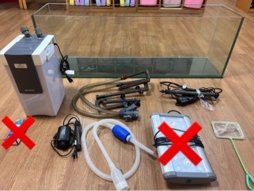 水槽 6点セット  エアポンプ2口 POWER BOX 水槽ヒーター　フィルター