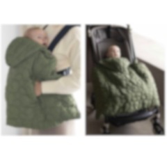 《抱っこ紐、ベビーカーに》2wayダウンケット（ケープ）の画像