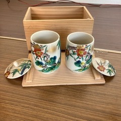 九谷秋峰　夫婦湯呑み