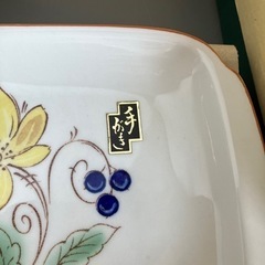 【オールドノリタケ？】昭和レトロ花柄洋角皿セット　フォーク付属の画像