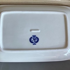 【オールドノリタケ？】昭和レトロ花柄洋角皿セット　フォーク付属の画像