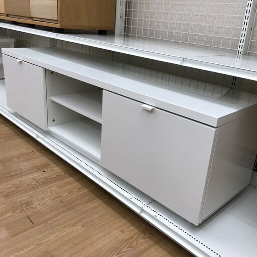 ★ジモティ割あり★  TV台 ホワイト H46×W160×D42 クリーニング済み KJ3218