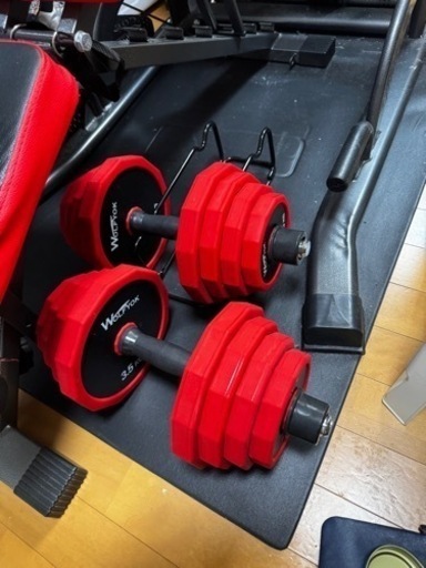 ホームジムセット 懸垂マシン 可変式ダンベル トレーニングベンチ