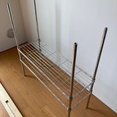 2段スチールラック　幅84cm奥行29cm高さ89cmの画像
