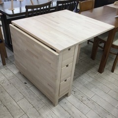 【✨引き出し付き❗️✨拡張式❗️✨3WAY❗️✨】定価¥36,990  IKEA  イケア ゲートレッグテーブル  明るい木目  3WAY  ダイニングテーブルの画像
