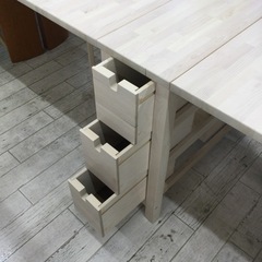 【✨引き出し付き❗️✨拡張式❗️✨3WAY❗️✨】定価¥36,990  IKEA  イケア ゲートレッグテーブル  明るい木目  3WAY  ダイニングテーブルの画像