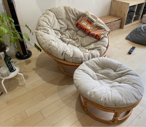 ニトリ　パパサンチェア　オットマン　2点セット