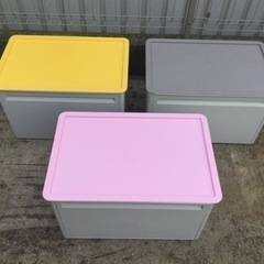 Tupperware マルチオーガナイザー ワイド ドア付きタイプ 3台セット 天板/土台付　タッパーウェア 収納ケース の画像