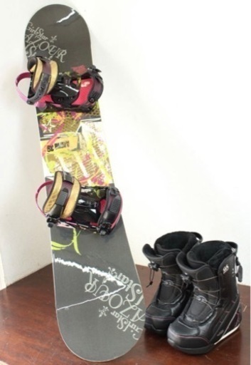 お引取り限定 美品 ガールスター GIRLSTAR AZOUR 39 レディーススノーボード3点セット 板139cm ブーツ24cm