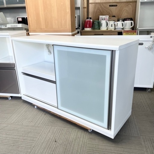 【美品‼️】ニトリ 140cm幅キッチンカウンター 食器棚 レンジボード 収納家具 ホワイト♪