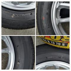 13インチ 未使用タイヤ・中古アルミホイールセット GOODYEAR GT080 135/80R13の画像