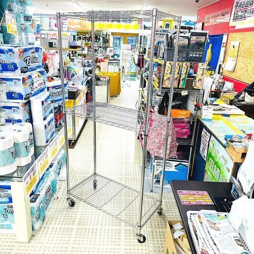 /【複数購入で割引相談可】家具 メタルラック 3段 スチール 収納 キャスター