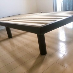 木製ベッドフレーム シングル ダークブラウン