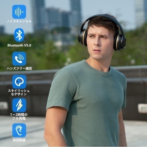 NC15 ノイズキャンセリング ヘッドホン Bluetooth 5.0 ワイヤレス ヘッドフォン オーバーイヤー マイク付き 密閉型 折りたたみ式 ブルートゥース ヘッドホン オンラインクラス/オフィス/TV/PC/携帯