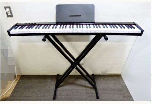 TOMOI　88鍵盤　電子ピアノ　キーボード　TP88-8L　スタンド付き　ケース付き　譜面台　説明書付き　鍵盤光る機能　コンパクト　スリム軽量