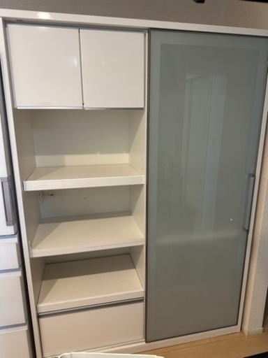 食器棚　スライド　引き戸　レンジ台　幅140cm