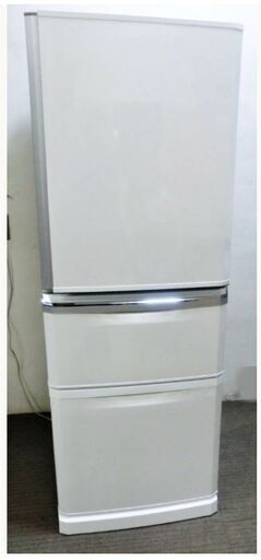 【　3ヵ月保証　】三菱　3ドア　冷蔵庫　MR-C34D-W　335L　2019年製　動作良好　コンパクト薄型　大容量フリーザー81L　右開き　MITSUBISHI