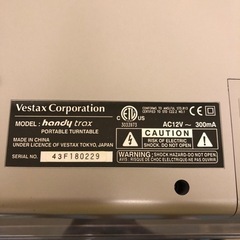 Vestax handy trax ポータブル・ターンテーブル レコード・プレイヤーの画像